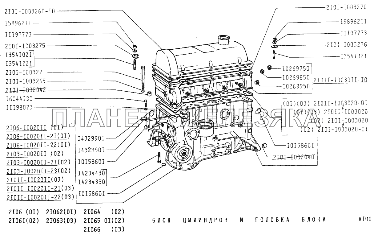 Блок цилиндров и головка блока ВАЗ-2106