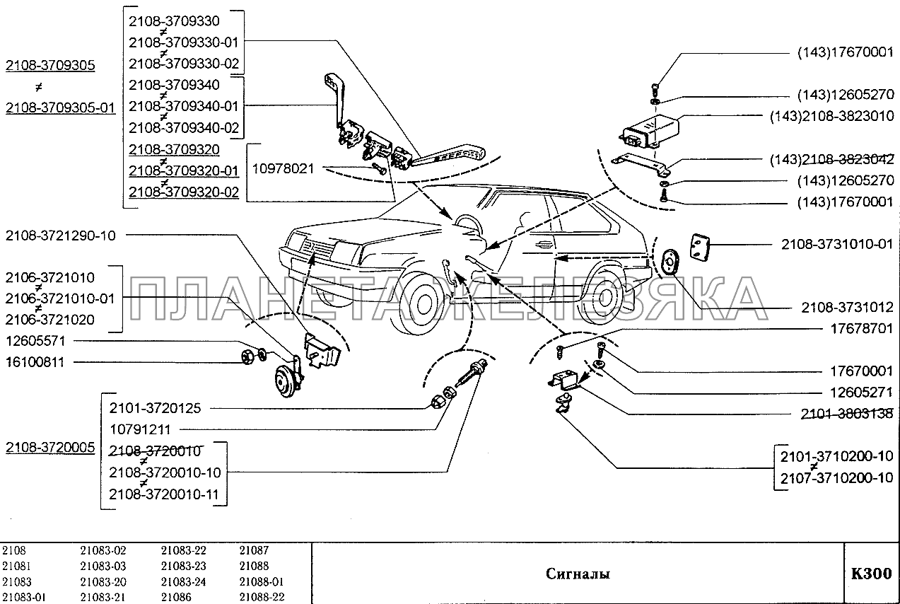 Сигналы ВАЗ-2108