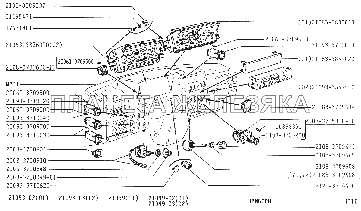 Приборы ВАЗ-21099