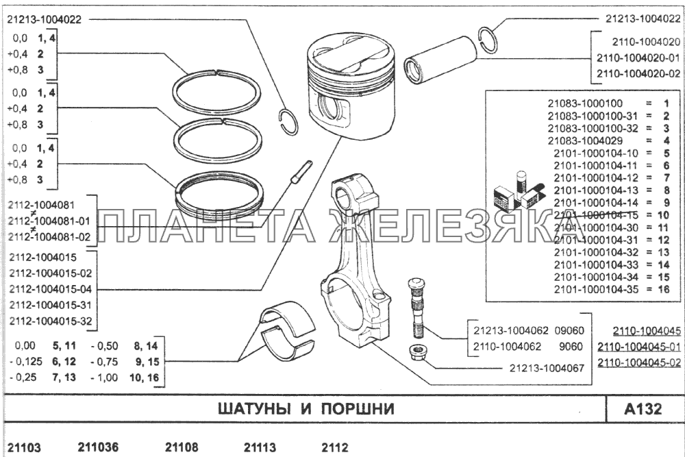 Шатуны и поршни ВАЗ-2110 (2007)