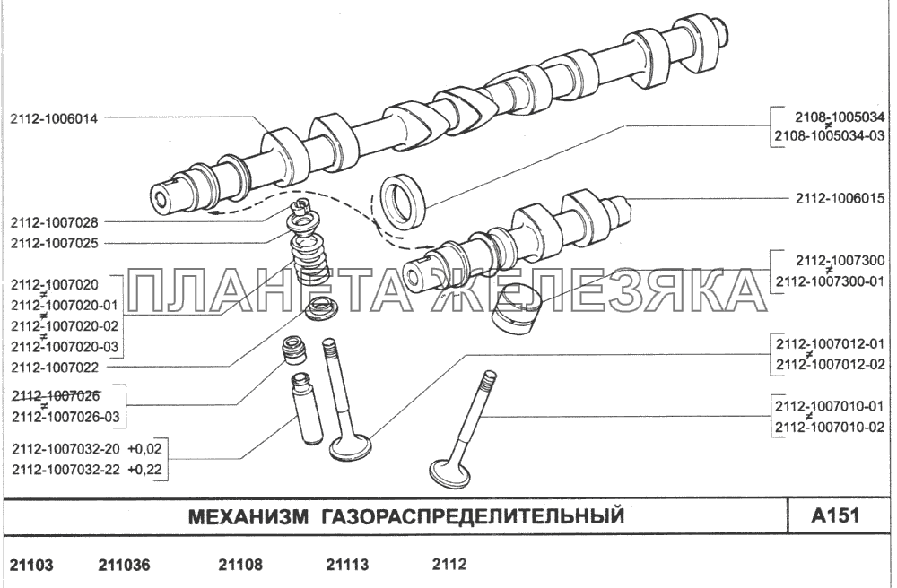 Механизм газораспределительный ВАЗ-2110 (2007)