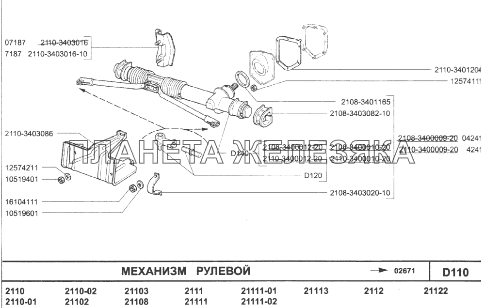 Механизм рулевой ВАЗ-2110 (2007)