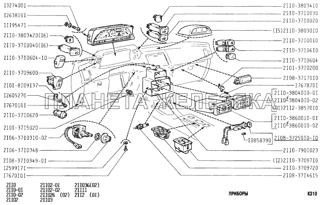 Приборы ВАЗ-2110