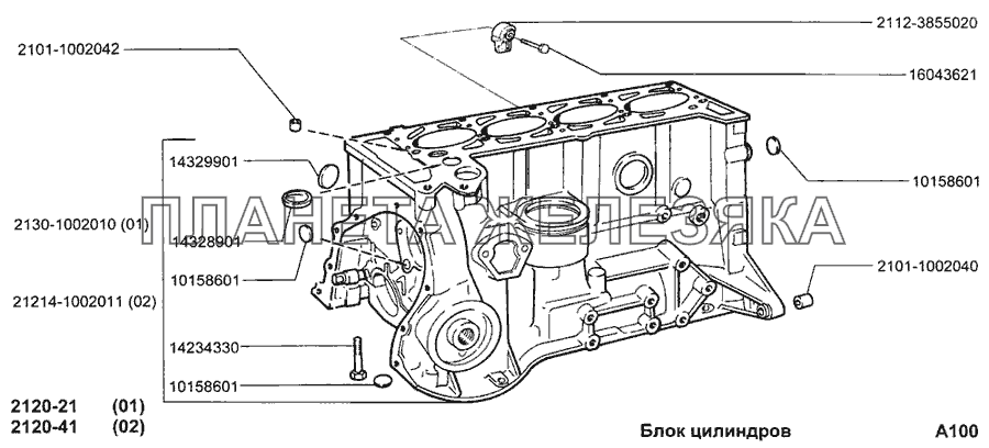 Блок цилиндров ВАЗ-2120 