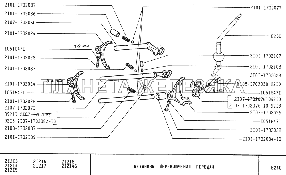 Механизм переключения передач ВАЗ-21213