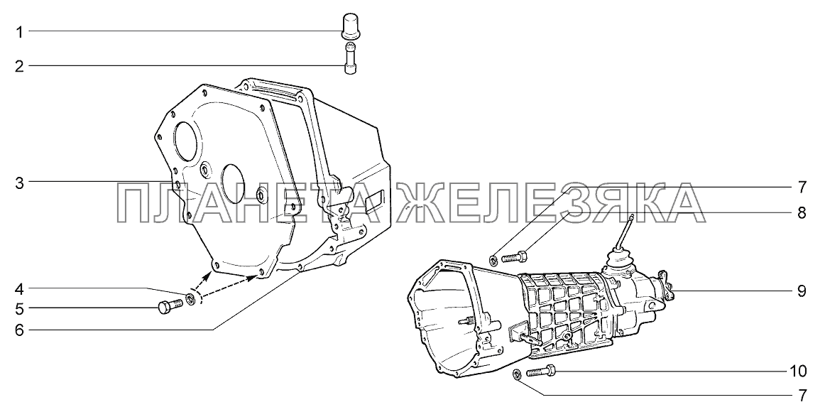 Картер сцепления и коробка передач LADA 4x4 M