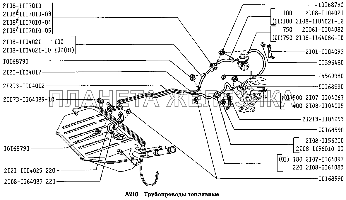 Трубопроводы топливные ВАЗ-2131