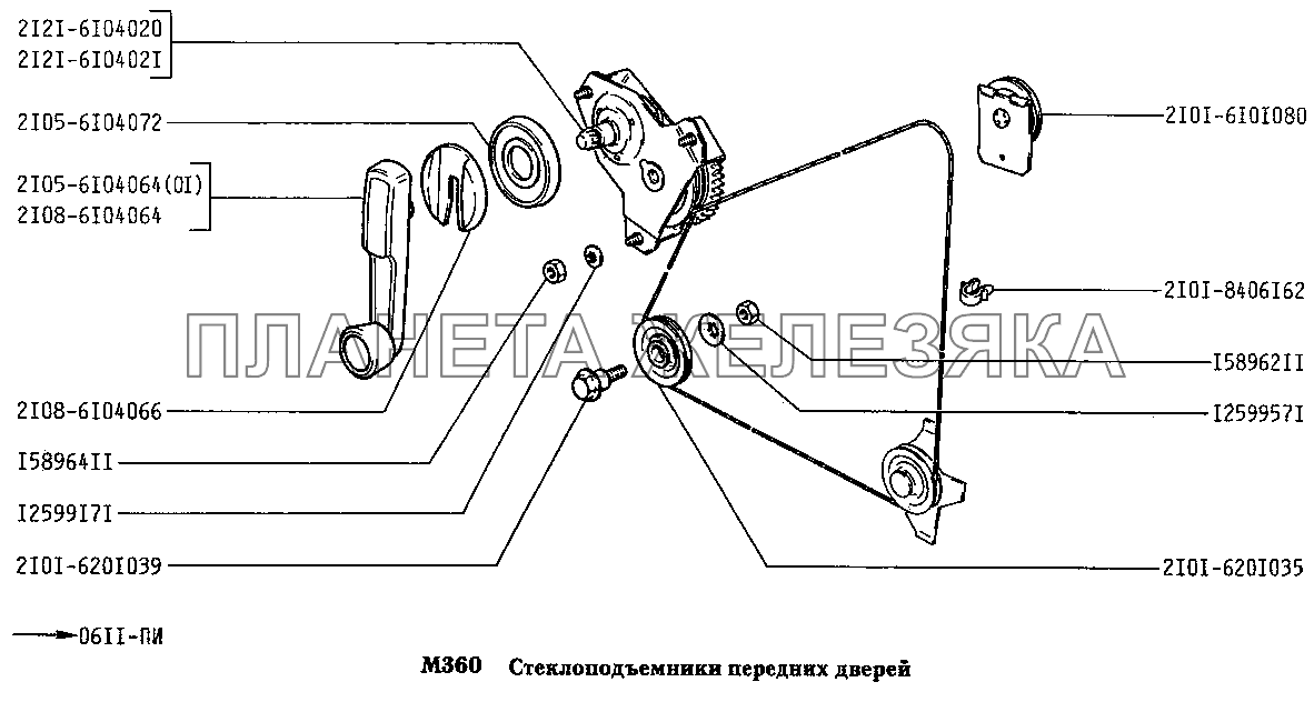 Стеклоподъемники передних дверей ВАЗ-2131