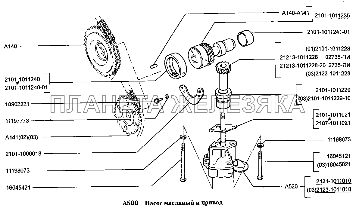 Насос масляный и привод ВАЗ-2131