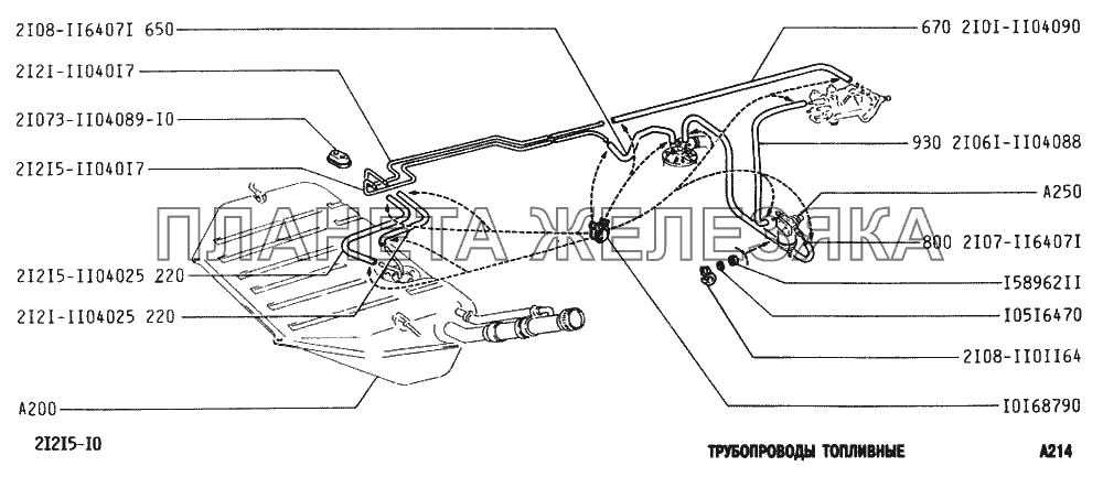 Трубопроводы топливные ВАЗ-2131