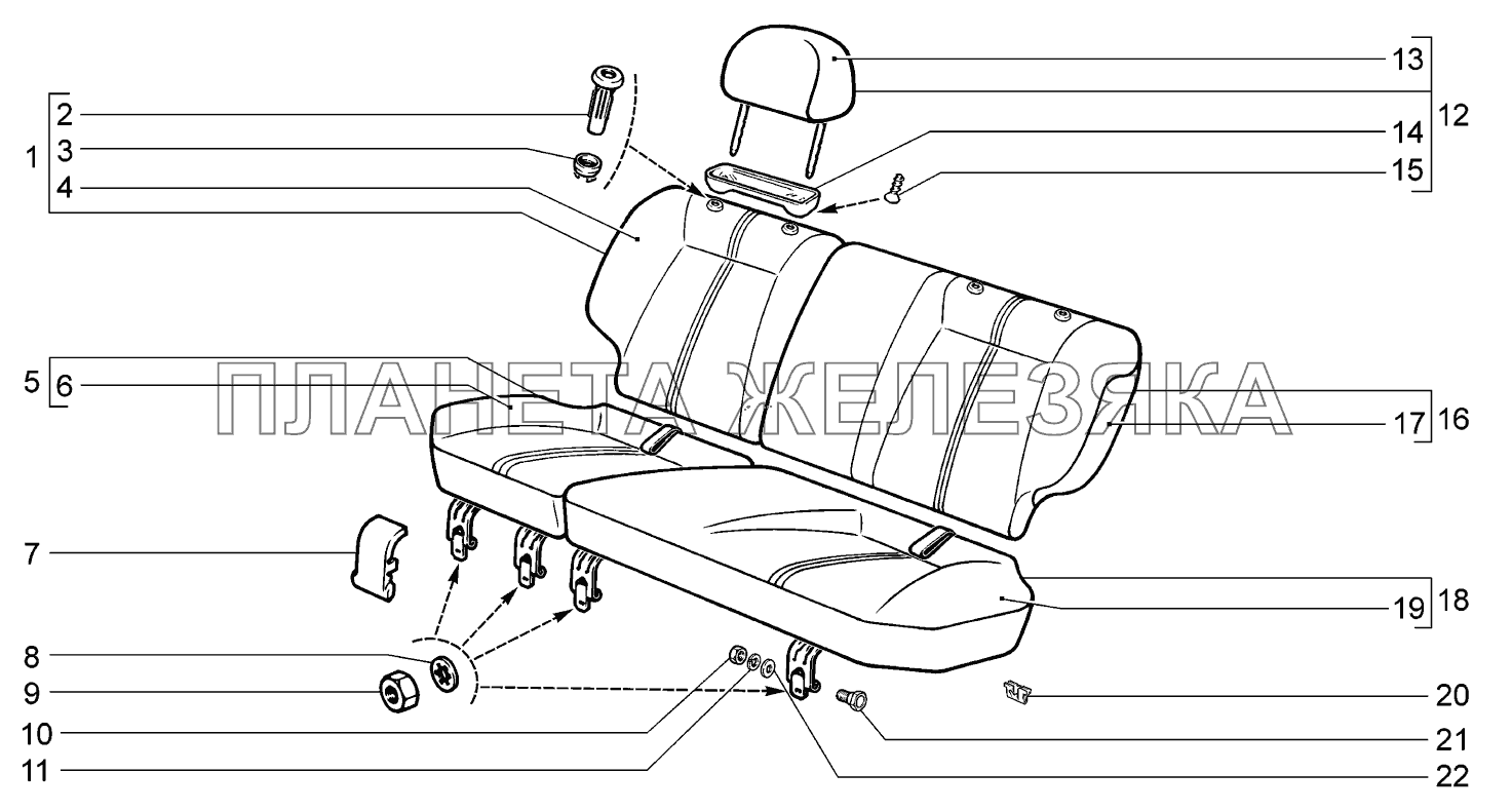 Сиденье заднее ВАЗ-2170 