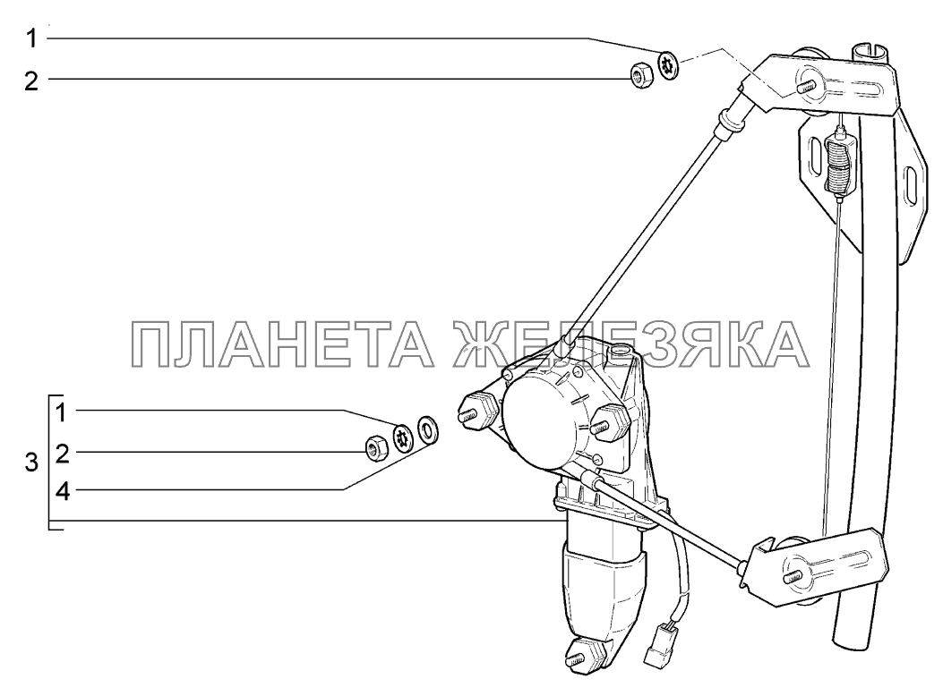 Стеклоподъемники задних дверей ВАЗ-2170 