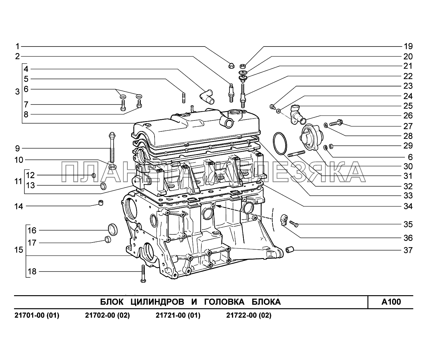 A100. Блок цилиндров и головка блока ВАЗ-2170 