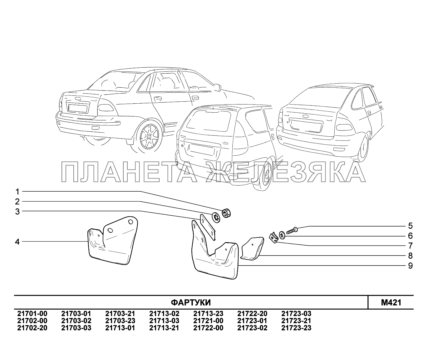 M421. Фартуки ВАЗ-2170 