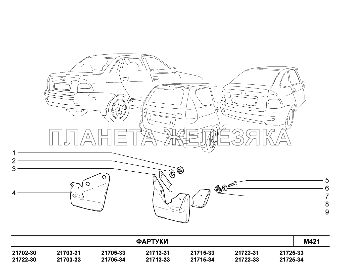 M421. Фартуки ВАЗ-2170 