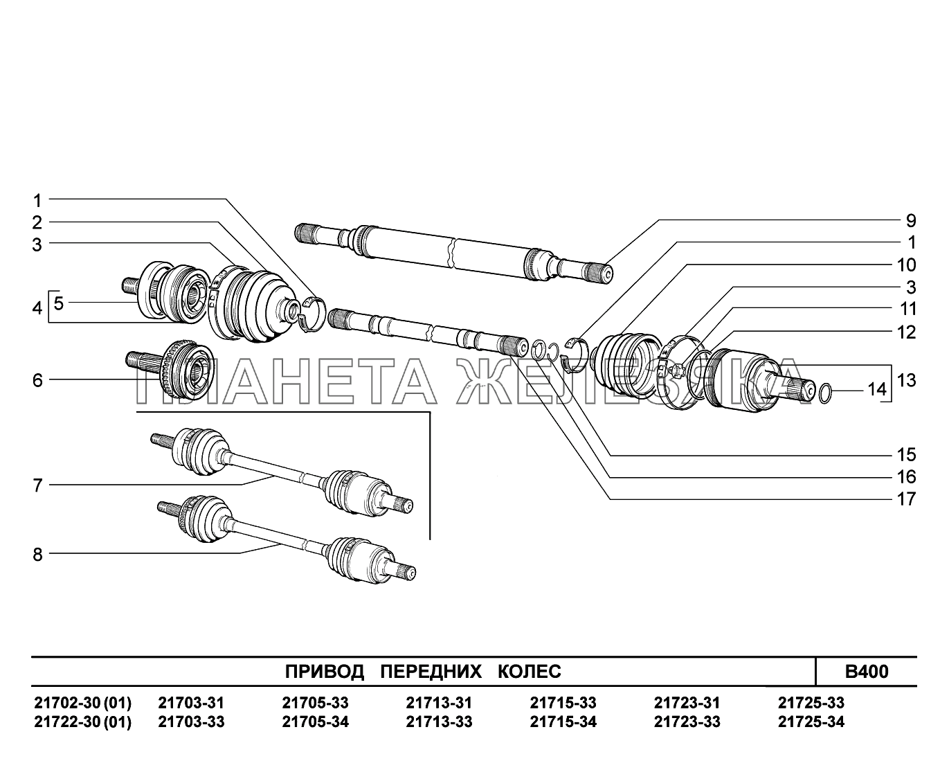 B400. Привод передних колес ВАЗ-2170 