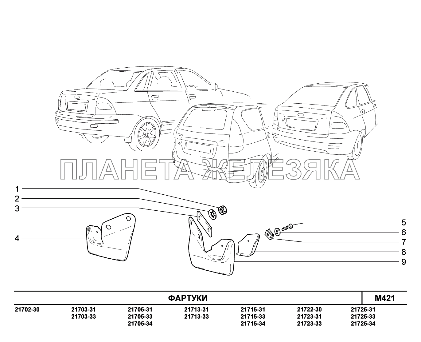 M421. Фартуки ВАЗ-2170 