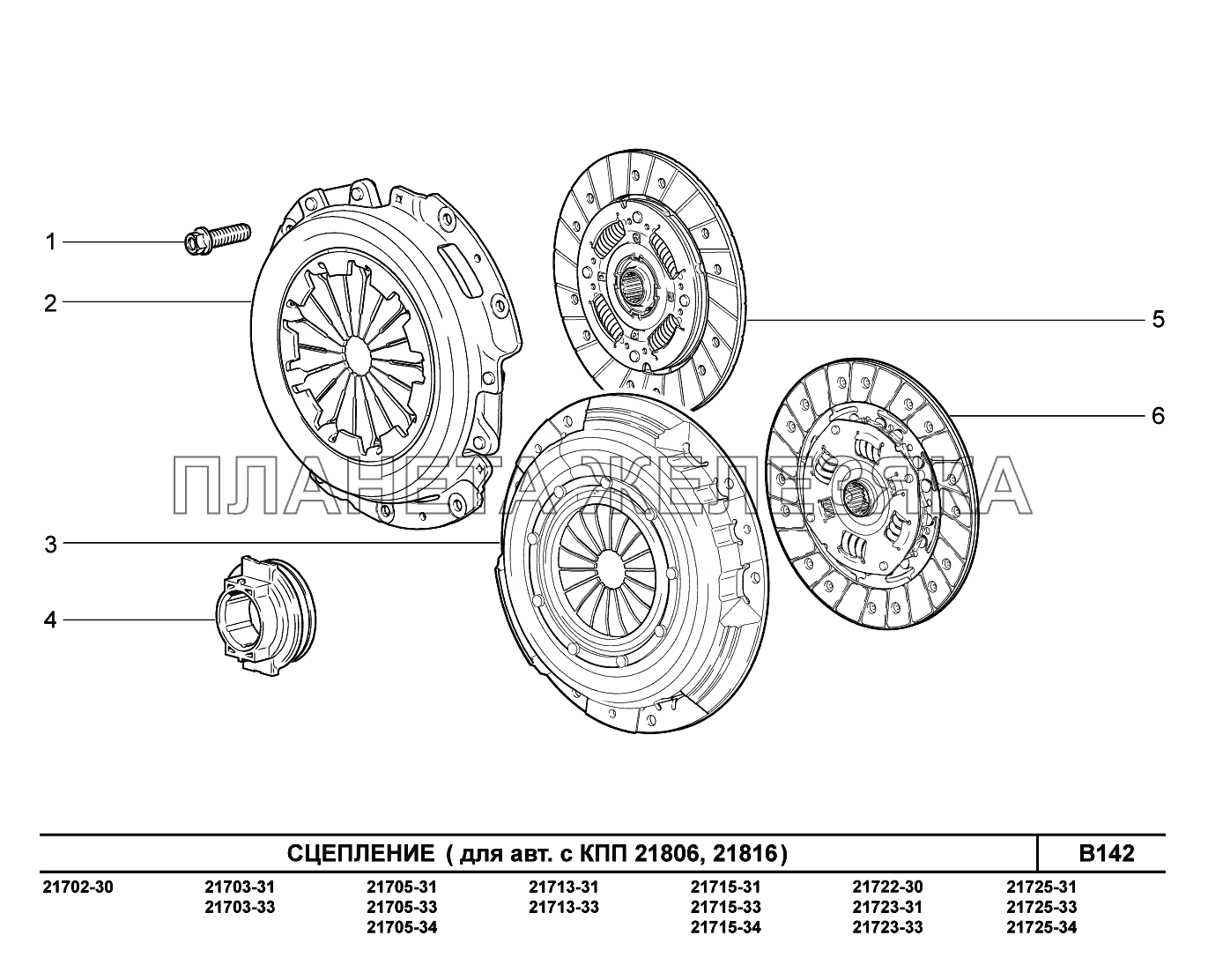 B142. Сцепление ВАЗ-2170 