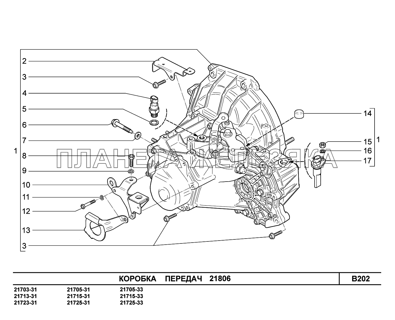 B202. Коробка передач ВАЗ-2170 