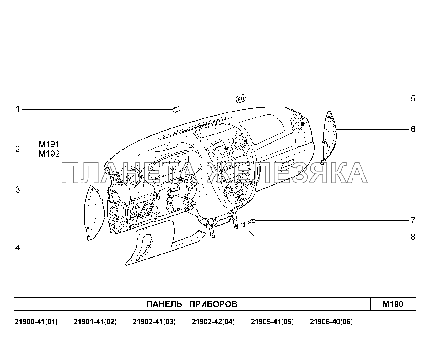 M190. Панель приборов Lada Granta-2190