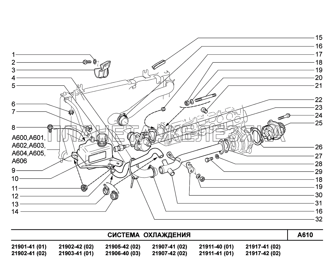 A610. Система охлаждения Lada Granta-2190