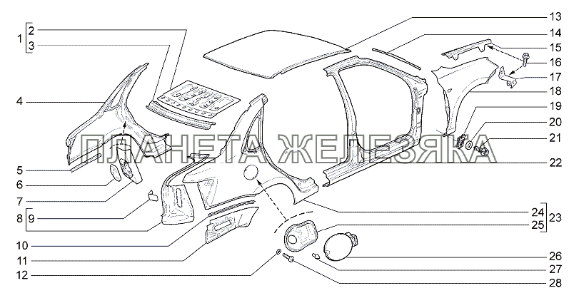 Панели кузова Lada Granta-2190