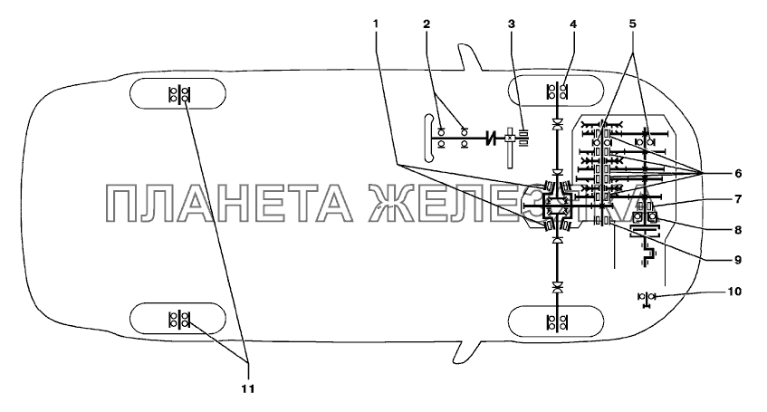 Схема расположения подшипников Lada Granta-2190