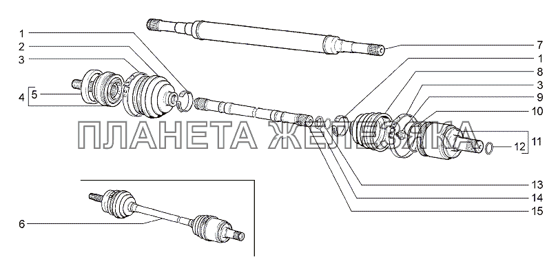 Привод передних колес Lada Granta-2190
