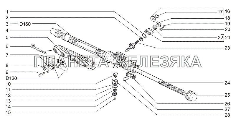 Элементы рулевого механизма Lada Granta-2190