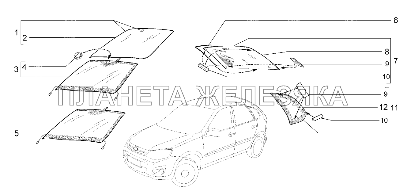 Окна Lada Kalina 2192, 2194