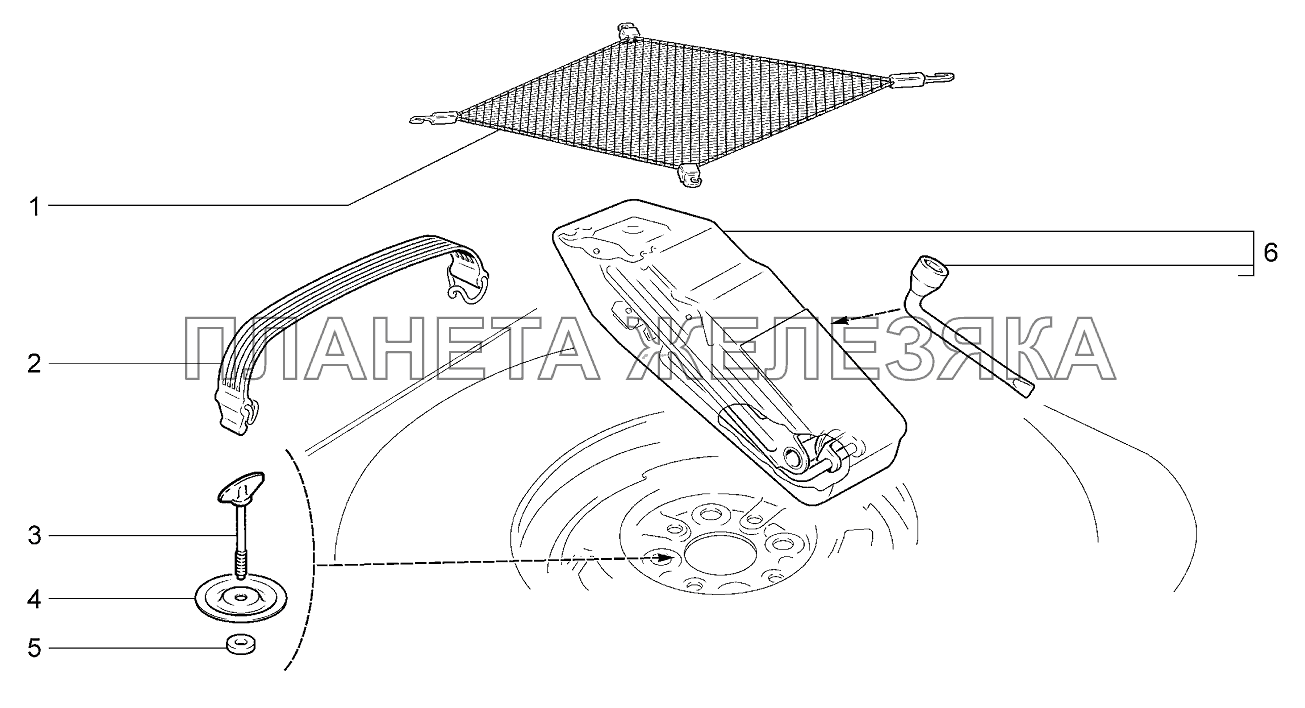 Инструмент шоферский и сетка багажника Lada Kalina 2192, 2194