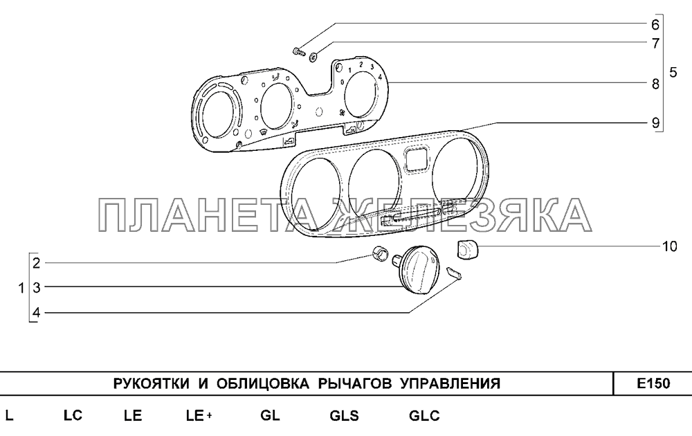 Рукоятки и облицовка рычагов управления Шевроле Нива-1,7