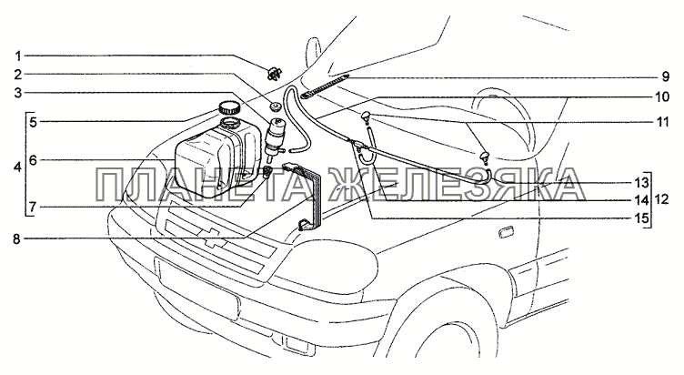 Омыватель ветрового стекла Chevrolet Niva 1.7