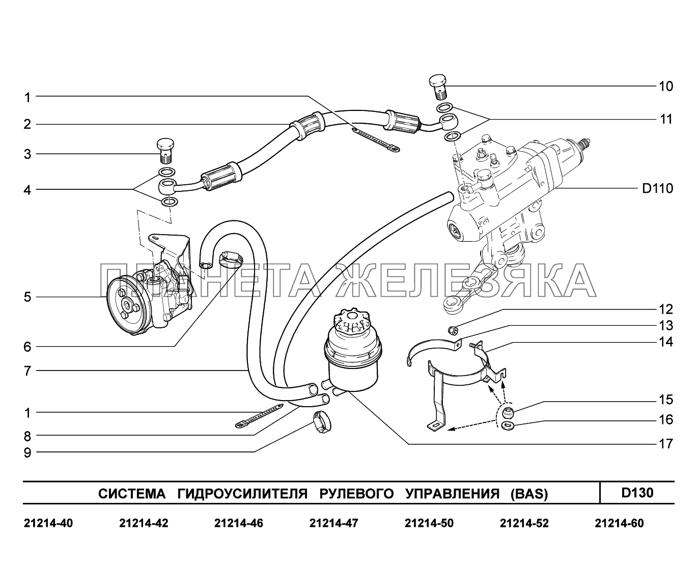 D130. Система гидроусилителя рулевого управления Lada 4x4 Urban