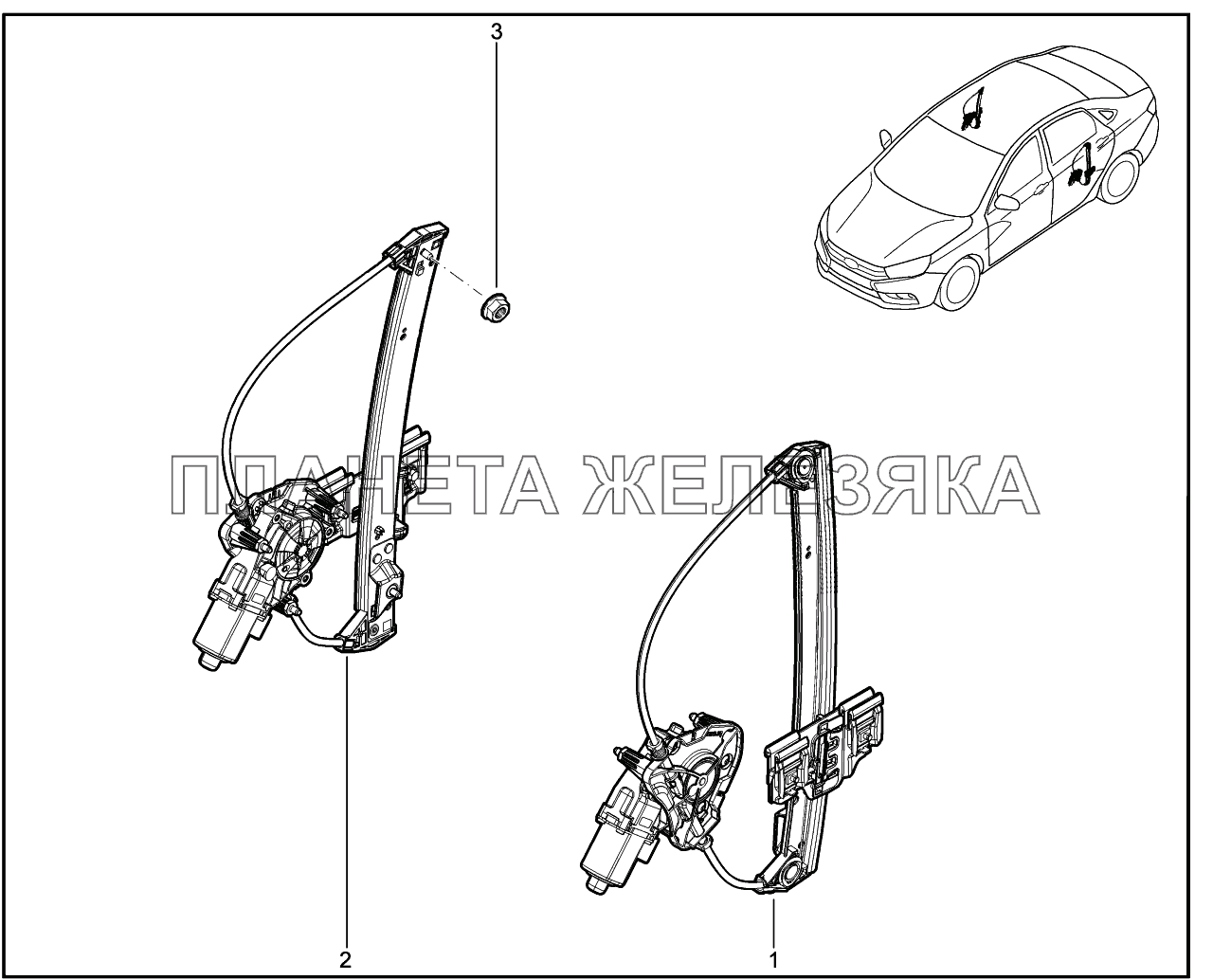 507510. Электрический стеклоподъёмник задних дверей Lada Vesta