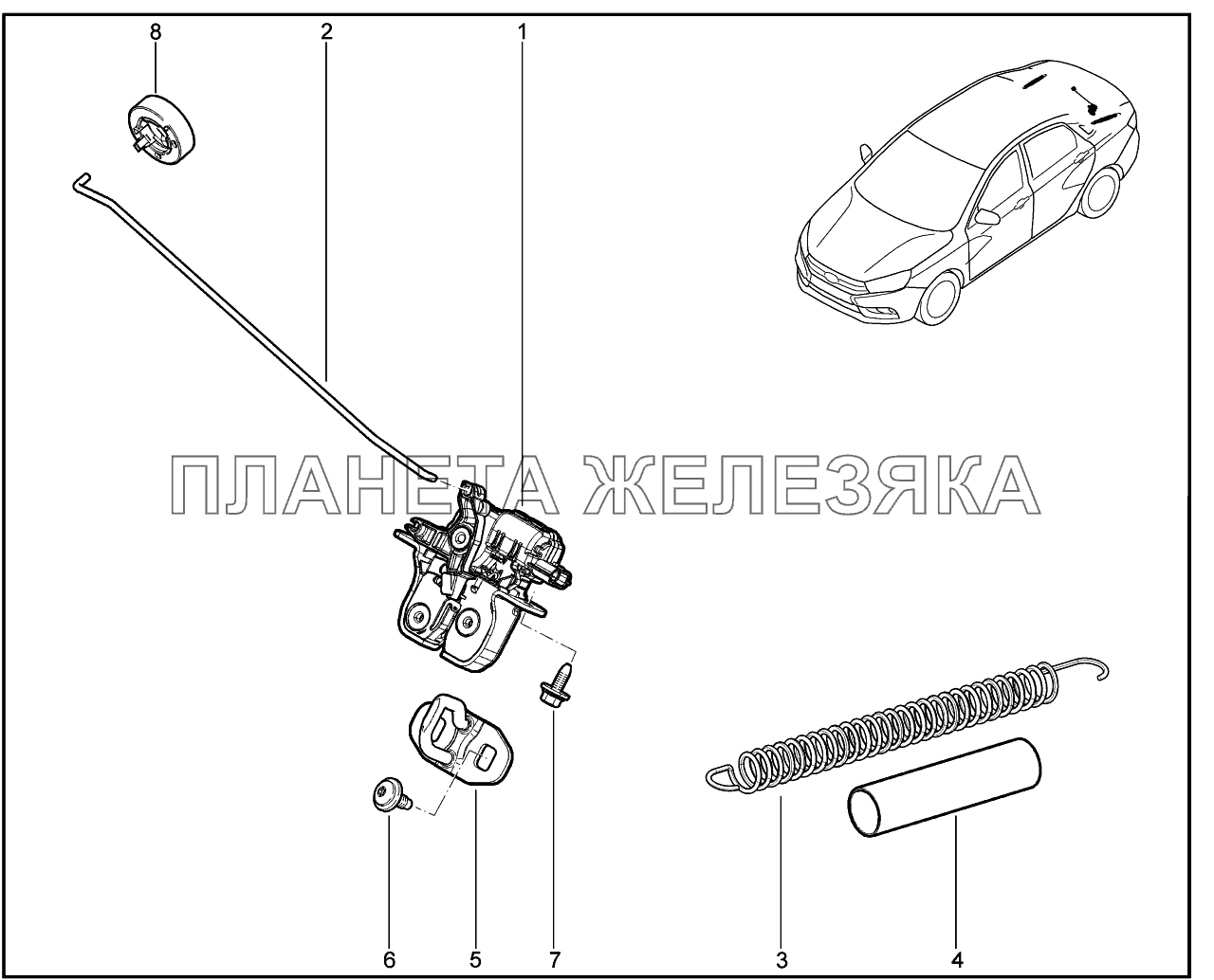 522110. Привод открытия задних дверей Lada Vesta