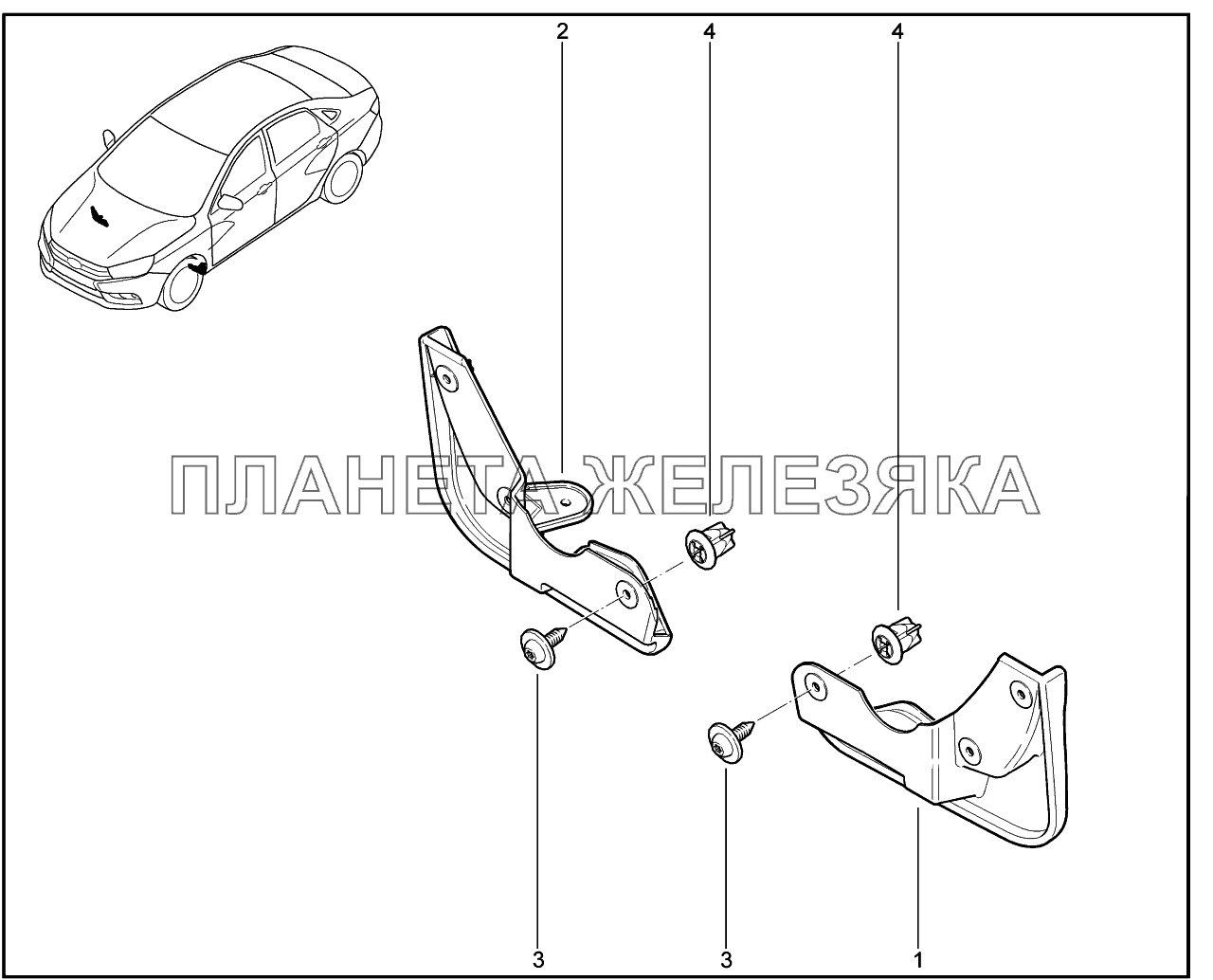 563010. Фартук переднего колеса Lada Vesta