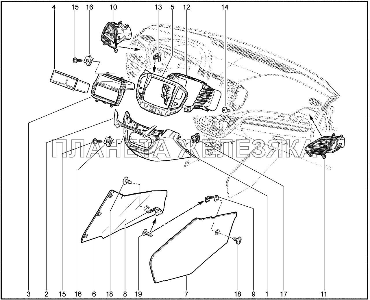 572015. Накладка консоли Lada Vesta