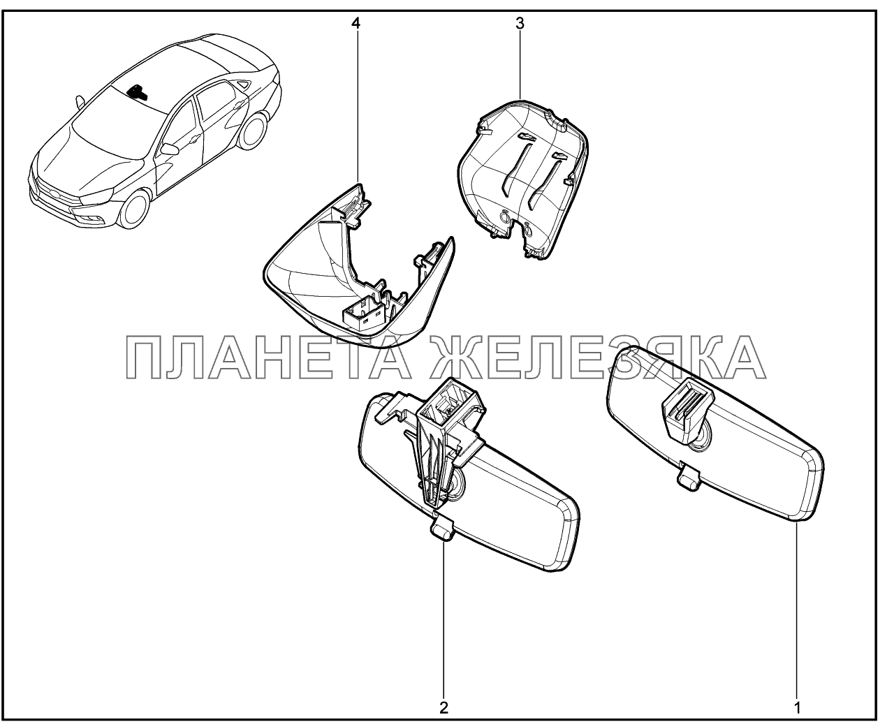 582010. Зеркало занего вида салонное Lada Vesta