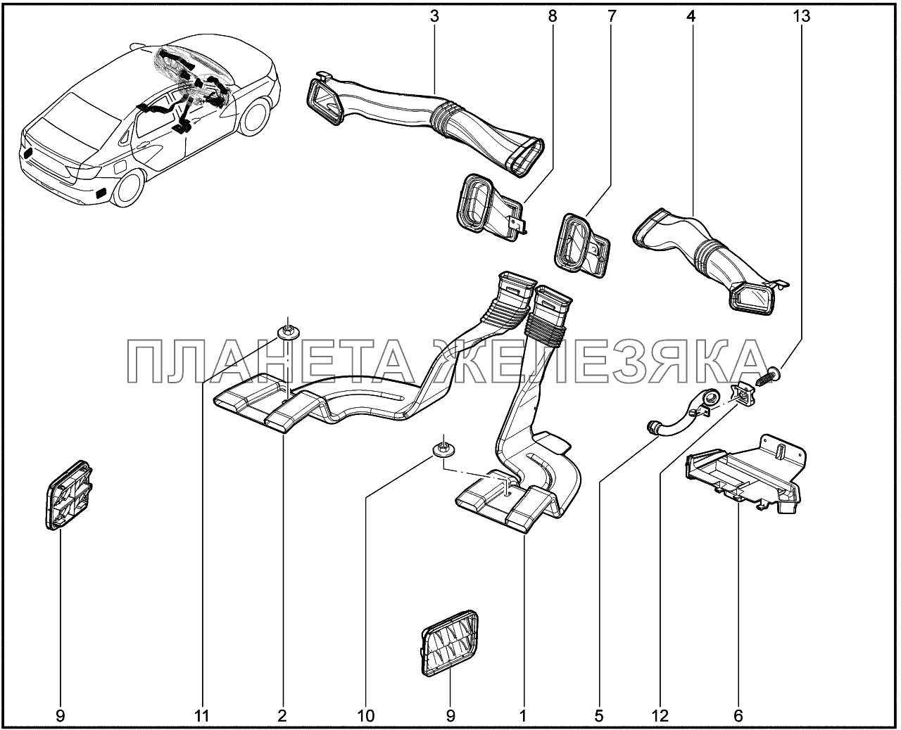 601010. Воздуховоды Lada Vesta