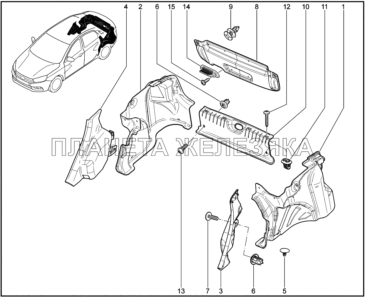 710521. Обивка арки боковины Lada Vesta