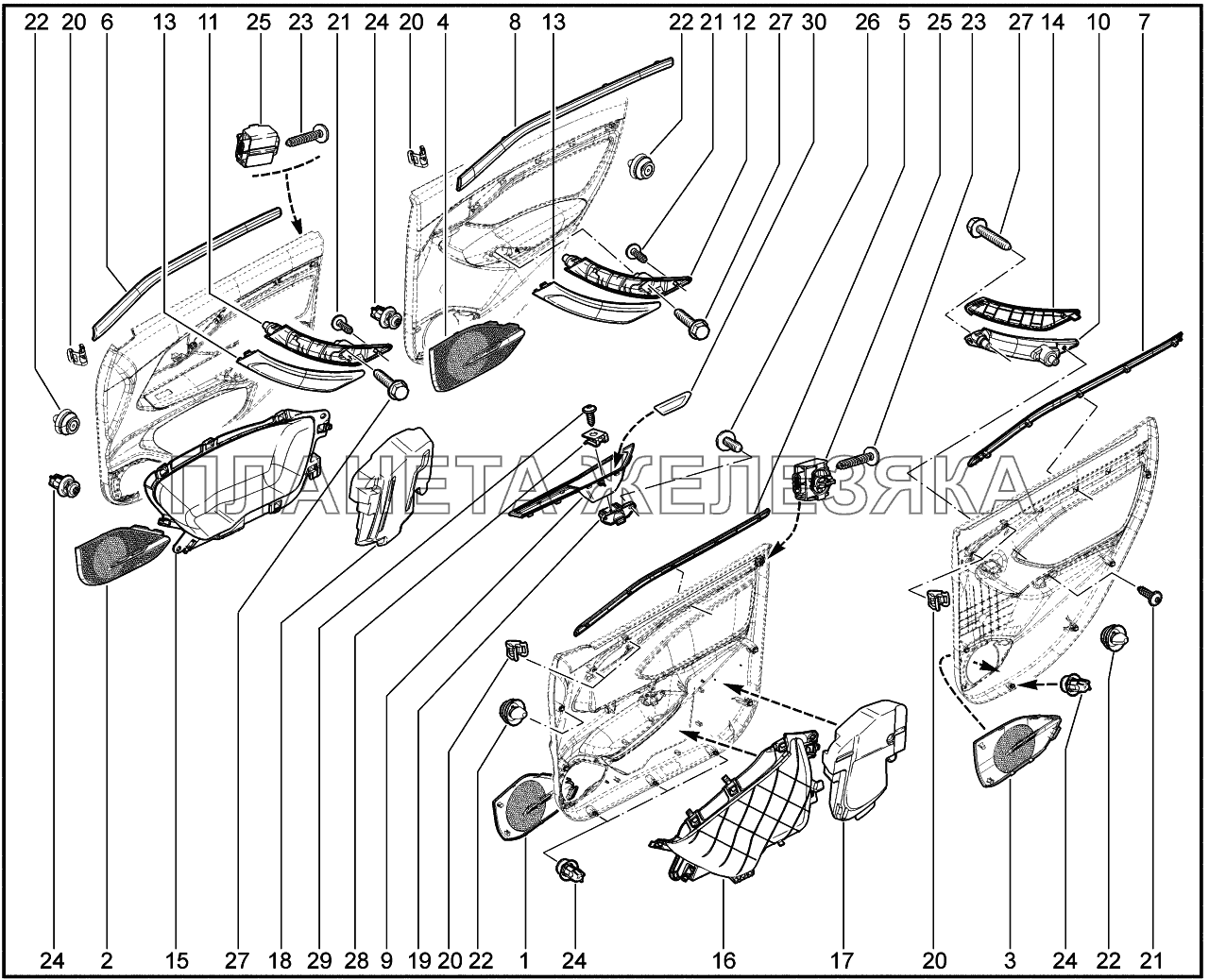 721110. Ручки, динамики Lada Vesta