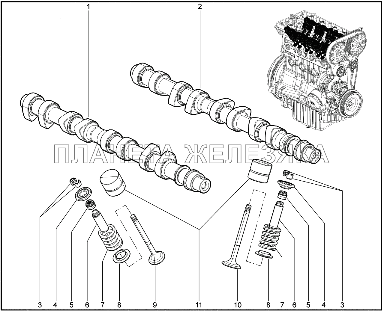 114200. ГРМ (распредвал, клапана) Lada Vesta