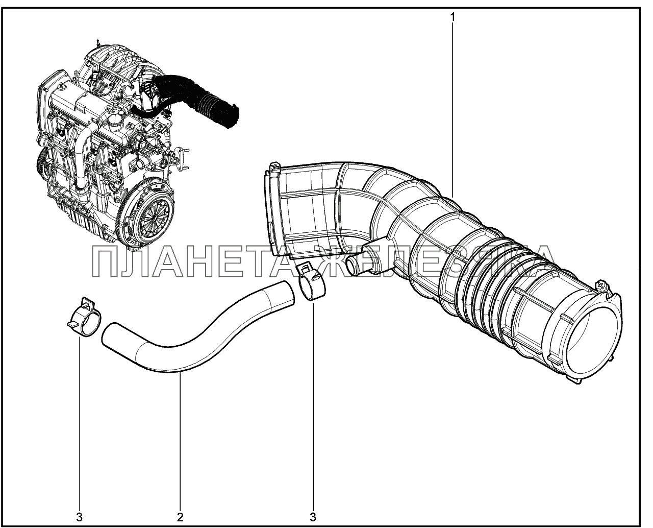 136410. Шланг впускной трубы Lada Vesta