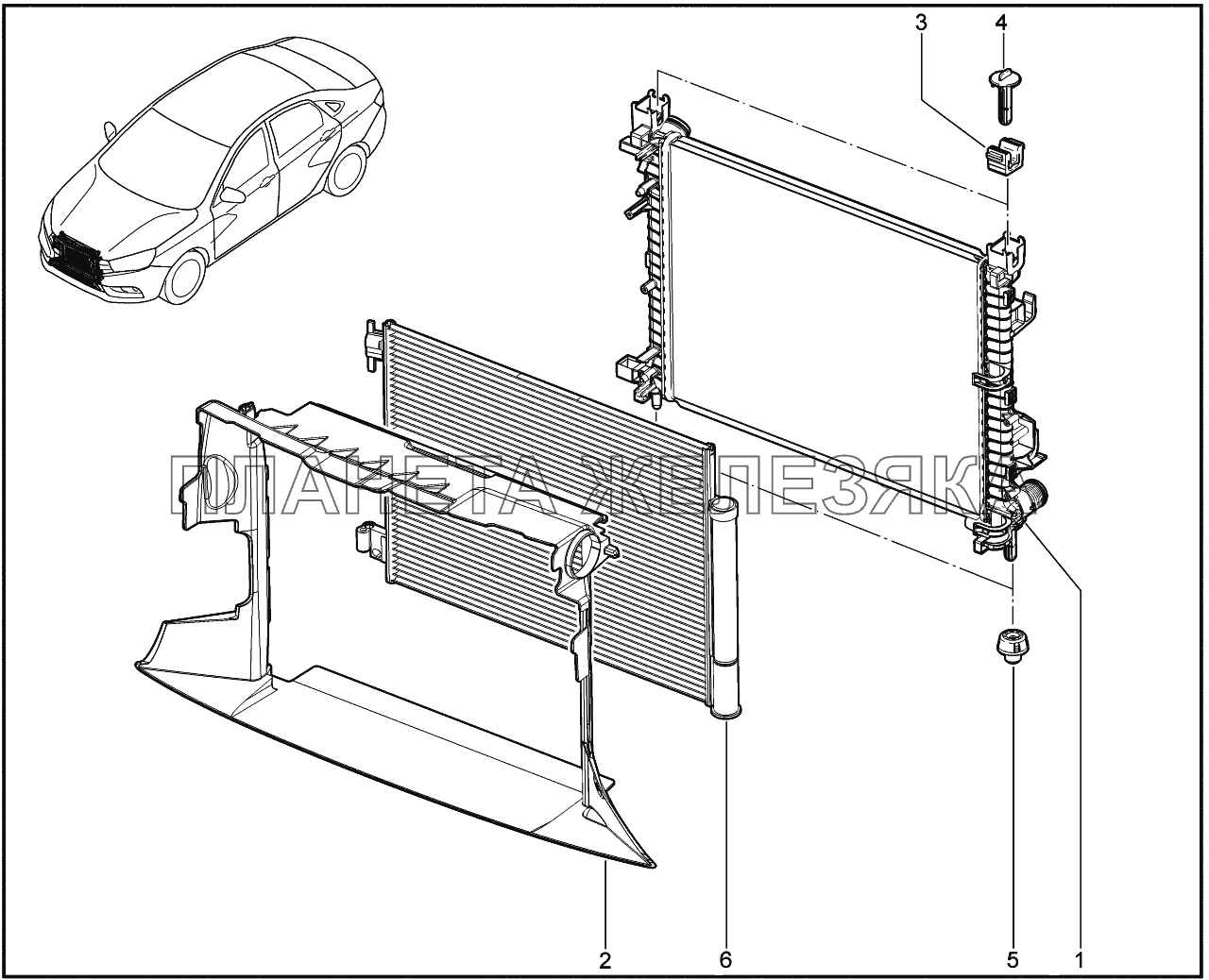 190111. Радиатор Lada Vesta