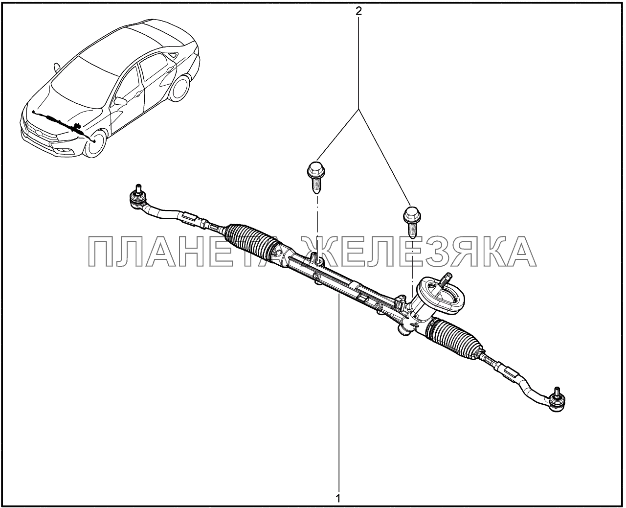 360110. Механизм рулевой в сборе Lada Vesta