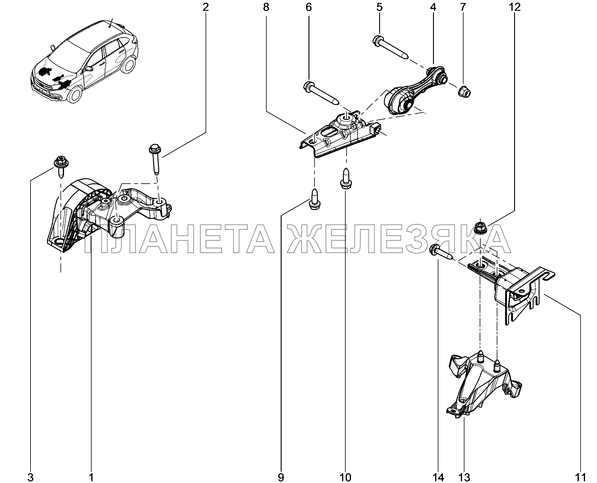 198010-1577461 Подвеска двигателя Lada Xray