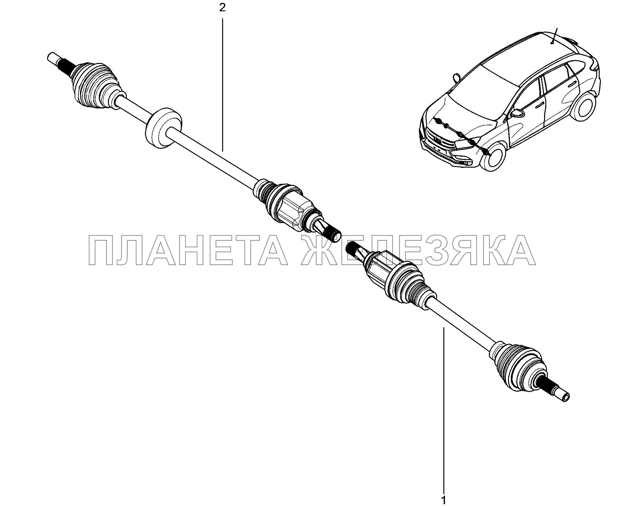 290110. Привода (ШРУС) Lada Xray