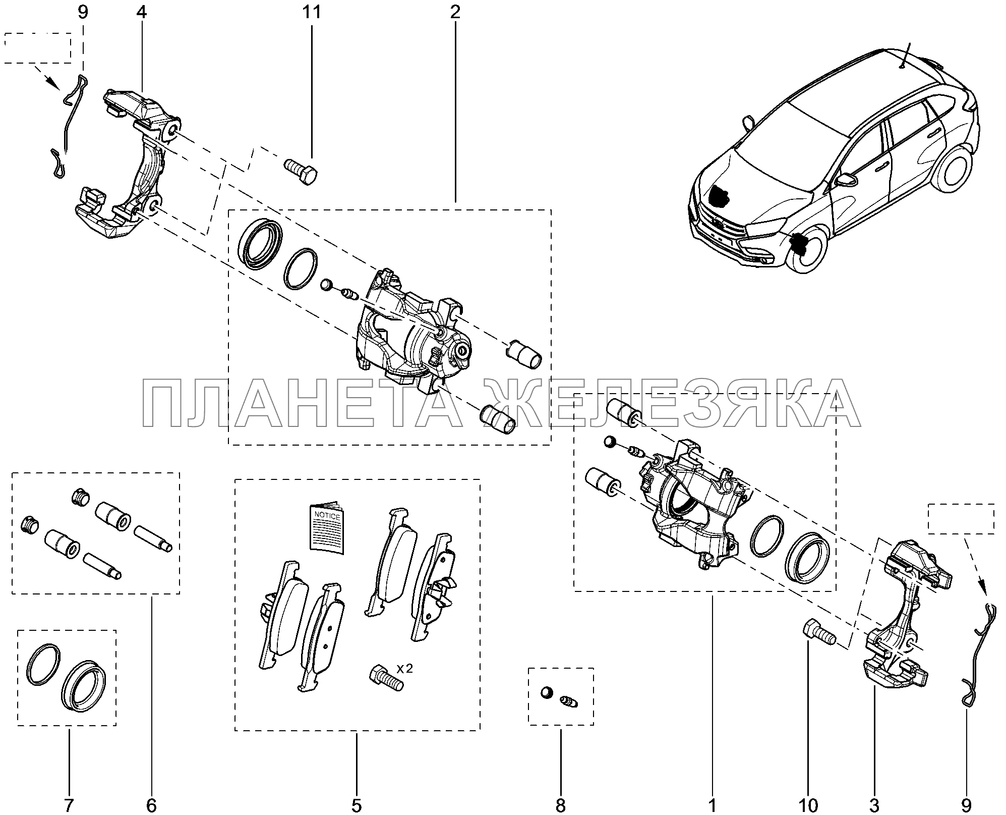 323010-1560770 Суппорт тормоза Lada Xray