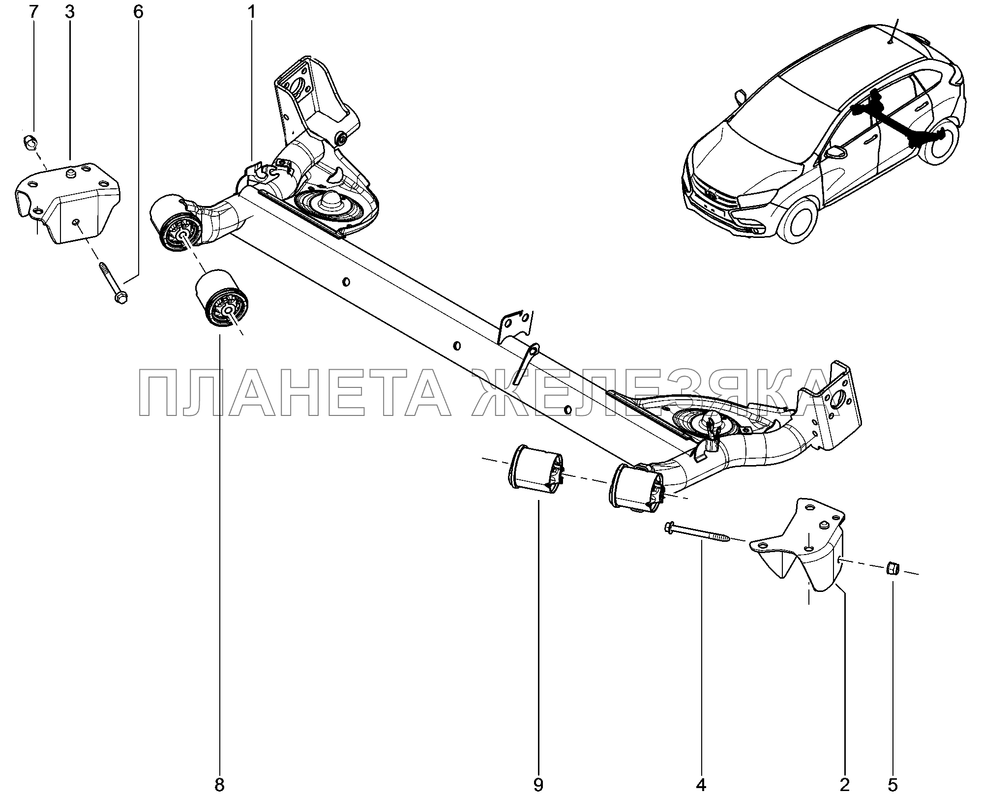 330410. Балка задняя Lada Xray